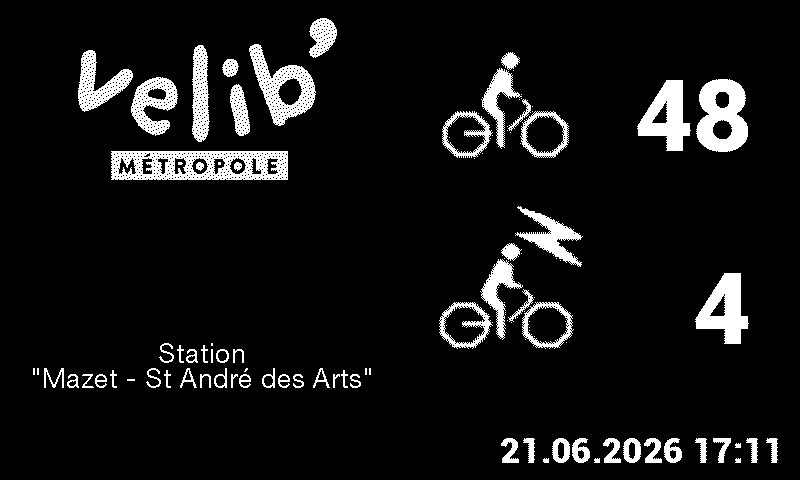Rendu plein écran : 48 vélos mécaniques et 4 vélos électriques disponibles à la station Mazet.